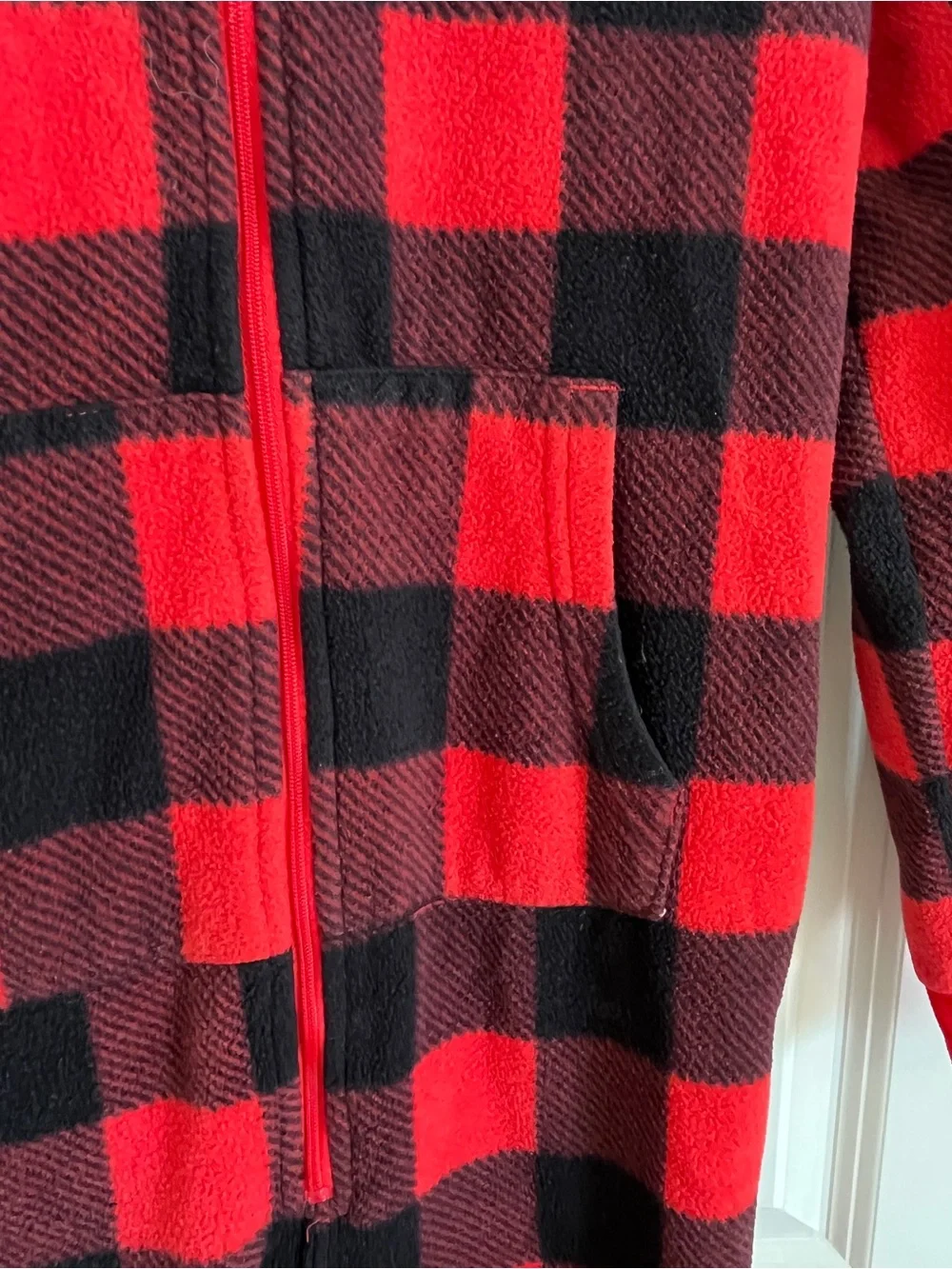 Gymboree Red and Black Buffalo Plaid Hooded One-Piece